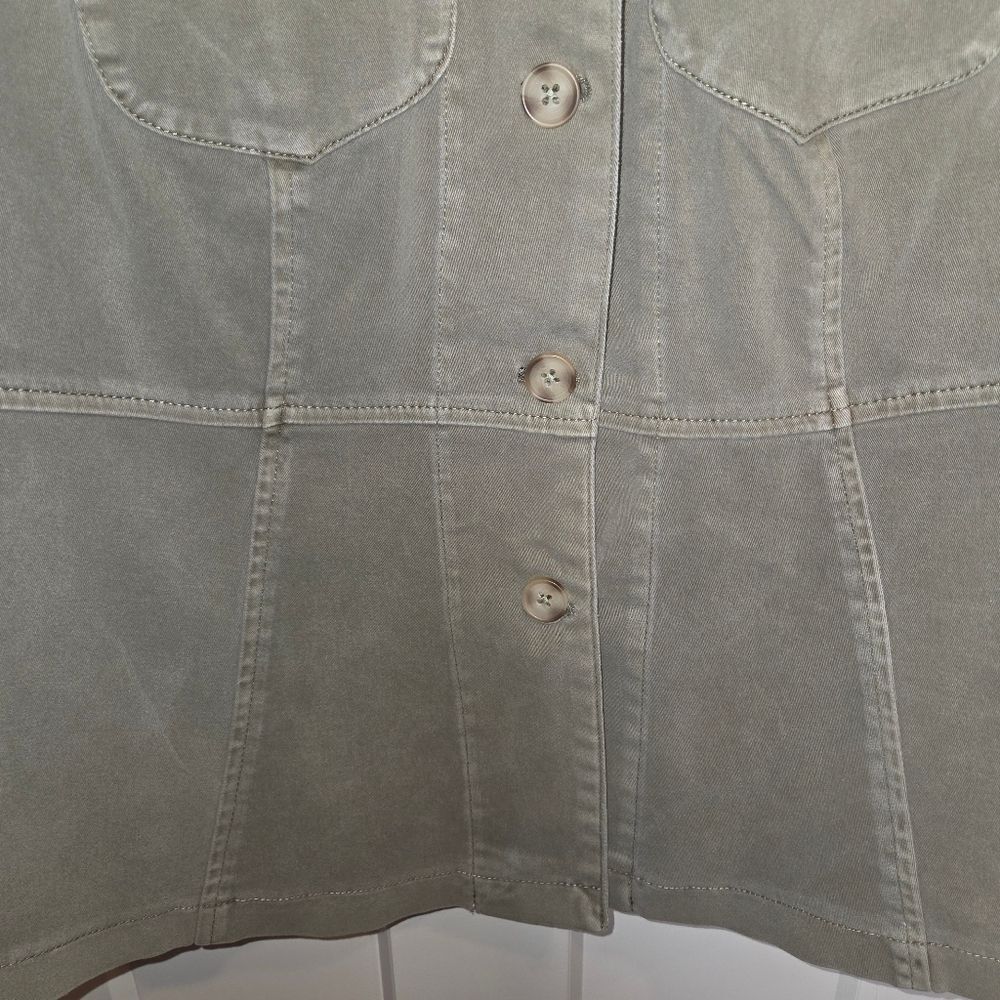 Torrid Olive Green Twill Peplum Utility Button-Up Jacket, Size 2 (2X) - Picture 7 of 9